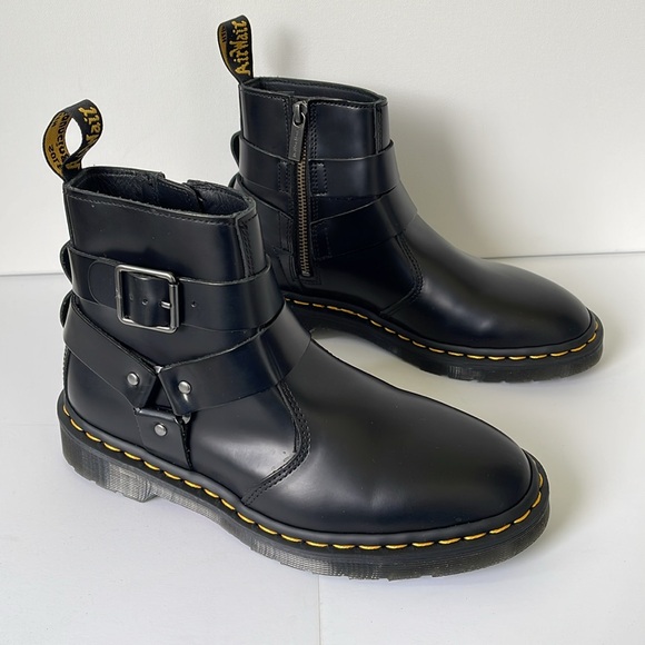 Dr. Martens Wincox Smooth Leather Buckle Boots Black Side Zip Women’s US 7 - Picture 4 of 9